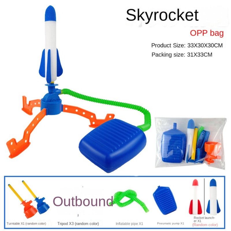 Play Set Toy Adjustable Flashing Light Soaring Rocket Foot Pedal Launcher Foot Pump Launcher Toys Pressed Rocket Launchers