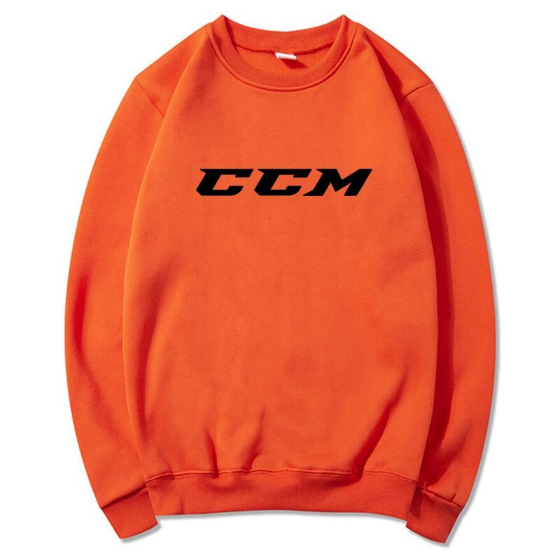 New Fashion Loose CCM For Men Spring and Autumn Casual Round Neck Sweatshirt Men's Simple Tops Solid Color Thick Clothings Male