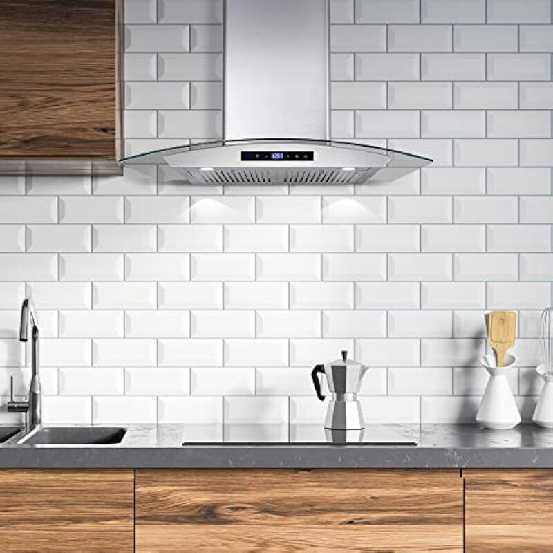 Wall Mount Range Hood, Ducted Convertible Ductless, 3 Speeds, Permanent Filters in Stainless Steel range hood for kitchen
