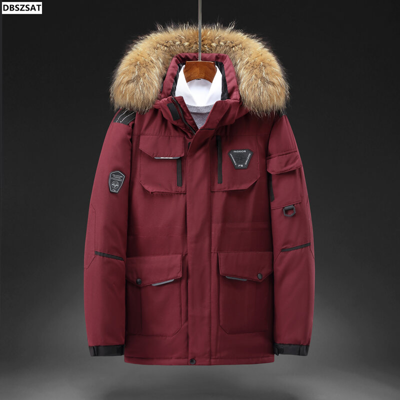 ABSBAIN-Chaqueta gruesa con capucha para hombre, abrigo de plumas de alta calidad, a la moda, cálido, para invierno