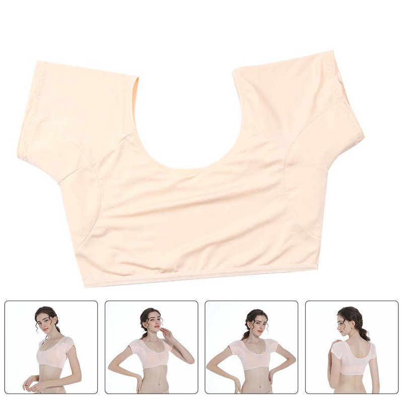 Blusa transpirable para mujer, ropa moldeadora de manga corta, absorbente de seda