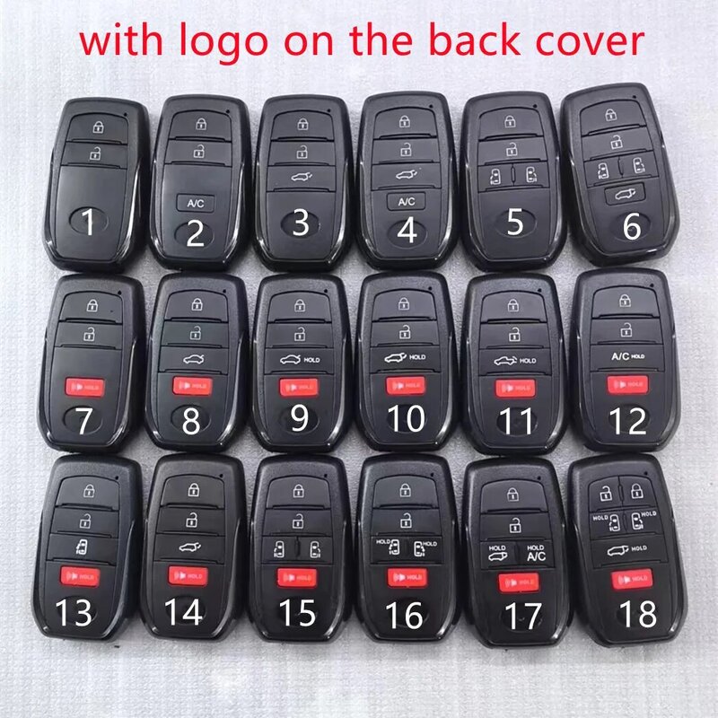 도요타 해리어 랜드 크루저용 자동차 키 쉘, VVDI XM38 전자 보드 및 KEYDIY 키 원격 쉘, 2 버튼, 3 버튼, 4 버튼, 5 버튼, 6 버튼