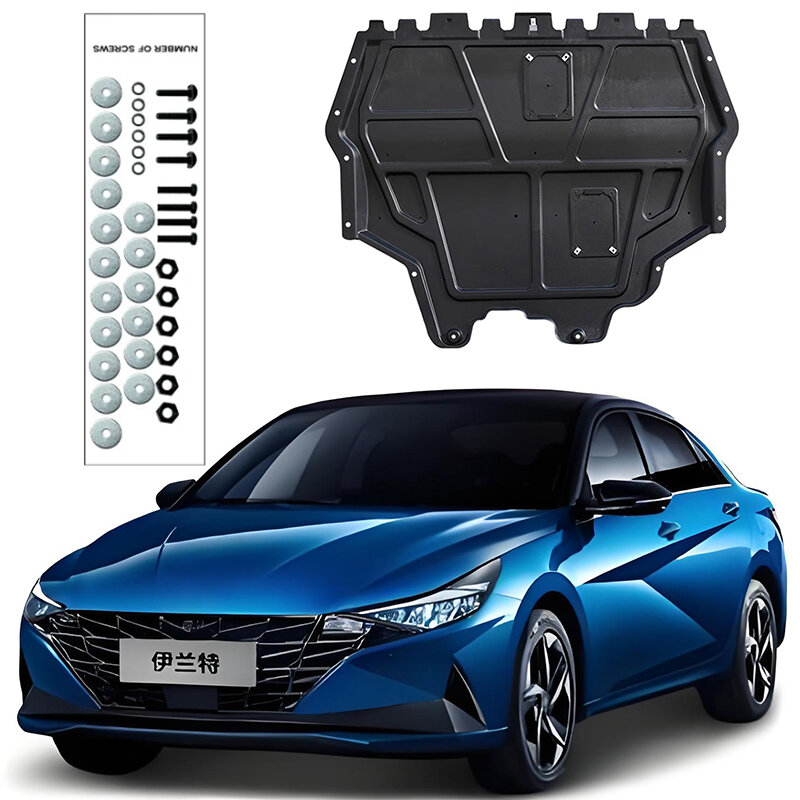 Protetor do respingo do motor do carro, tampa de lama Fender, protetor de lama, acessórios pretos, apto para Hyundai Elantra, 2021-2022