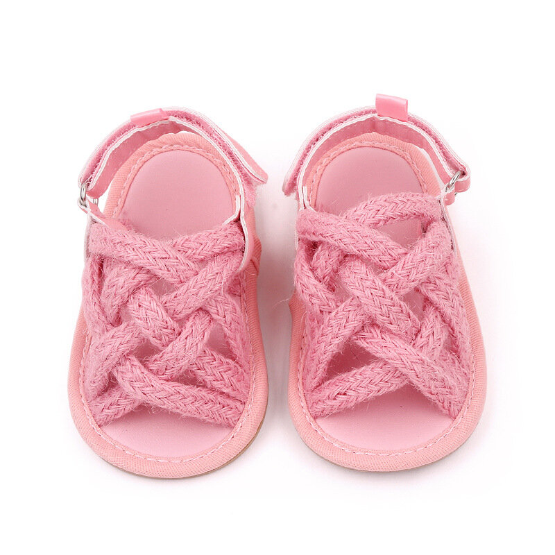 Sandalias minimalistas para bebés y niñas, zapatos de cuerda de cáñamo, suela suave, antideslizantes, para caminar