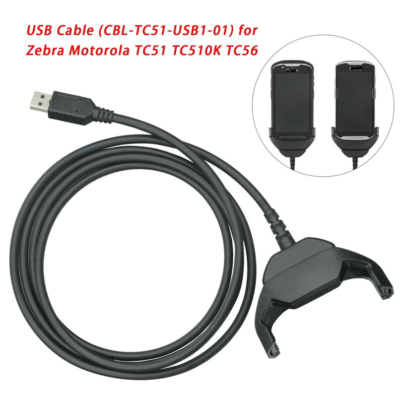 TC51 USB Cáp Sạc Thay Thế Cho CBL-TC51-USB1-01 Cáp Sạc Cho Ngựa Vằn Motorola TC51 TC510K TC56 TC52 TC57 Điện Thoại Di Động