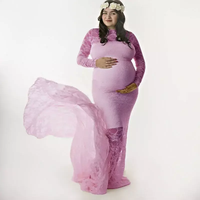 Maternity Photography Props Maxi Dress Maternity gown Lace Dress Fancy Shooting Photo Clothes for Pregnant Women