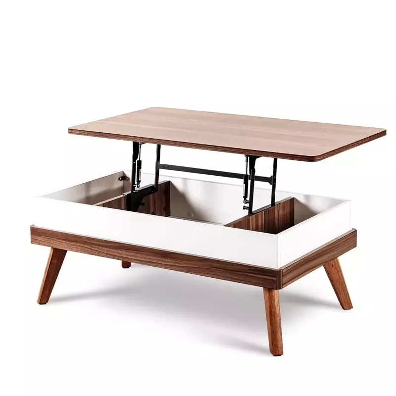Easy-to-Assembly Center Table With Hidden Storage Compartment Modern Dining Table for Living Room Reception/Home Office Coffee