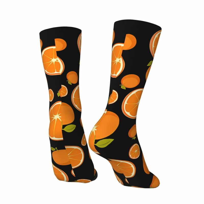 Oranges Happy Men's Socks Retro Fruits Food Street Style Casual Crew Sock Gift Pattern Printed