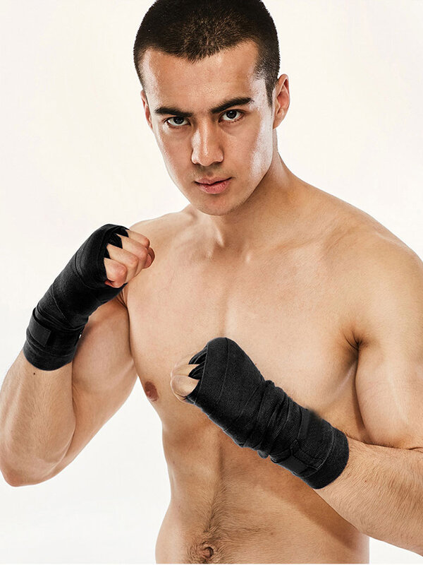 Cotton Boxing Bandage Wrist Wraps Combat Protect Boxing Sport Kickboxing Muay Thai Handbands Training Competition Gloves 3M