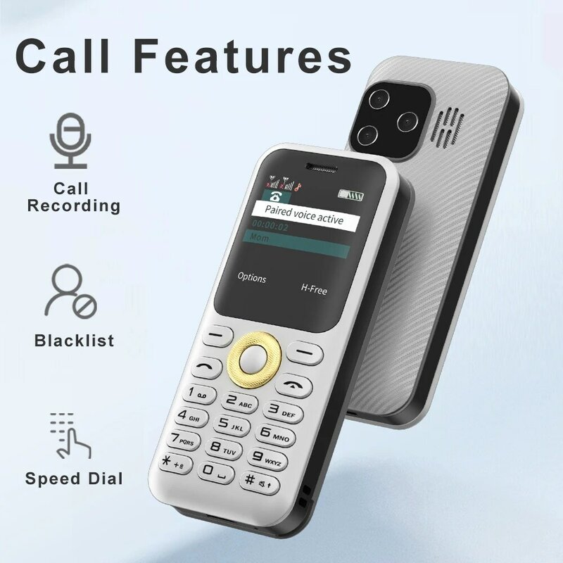 SERVO L8 indikator Laser Mini, ponsel Bluetooth panggilan suara ajaib daftar hitam panggilan Kecepatan 2 SIM 1.33 "cadangan ponsel kecil