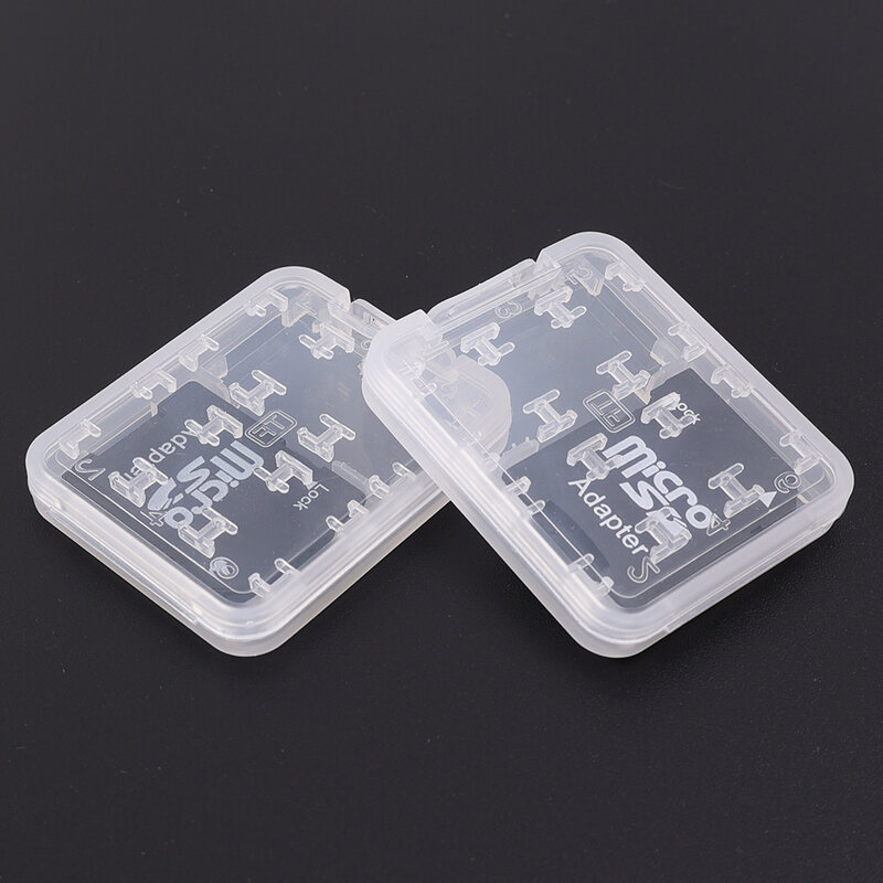 8 in 1 kotak pelindung transparan untuk kartu memori SD adaptor kartu SIM casing penyimpanan Mini portabel penutup pelindung bening