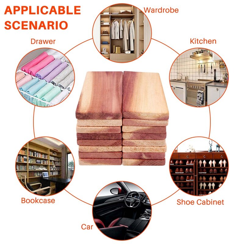 Confezione da 16 blocchi di cedro per armadio, blocchi di cedro rosso per la conservazione, blocchi di cedro aromatico per armadio e cassetto