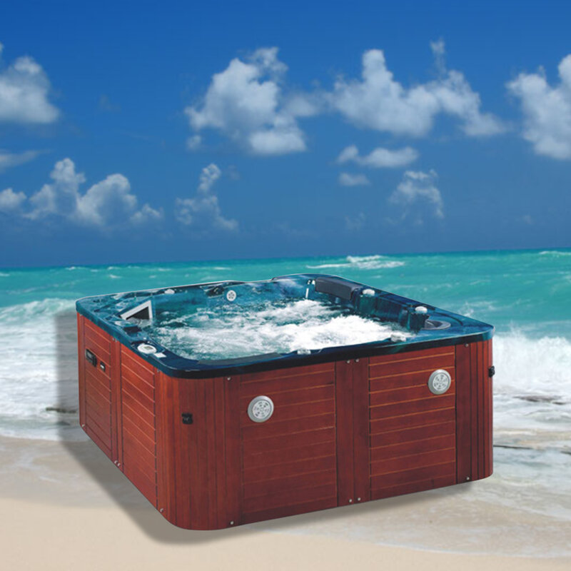 Modern Outdoor 4-6 person freestanding spa hot tub with LED light