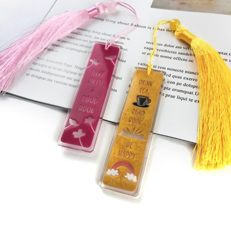 Rectangular Flower Bookmarks Mold Making Epoxy Resin Jewelry Craft Silicone Mold