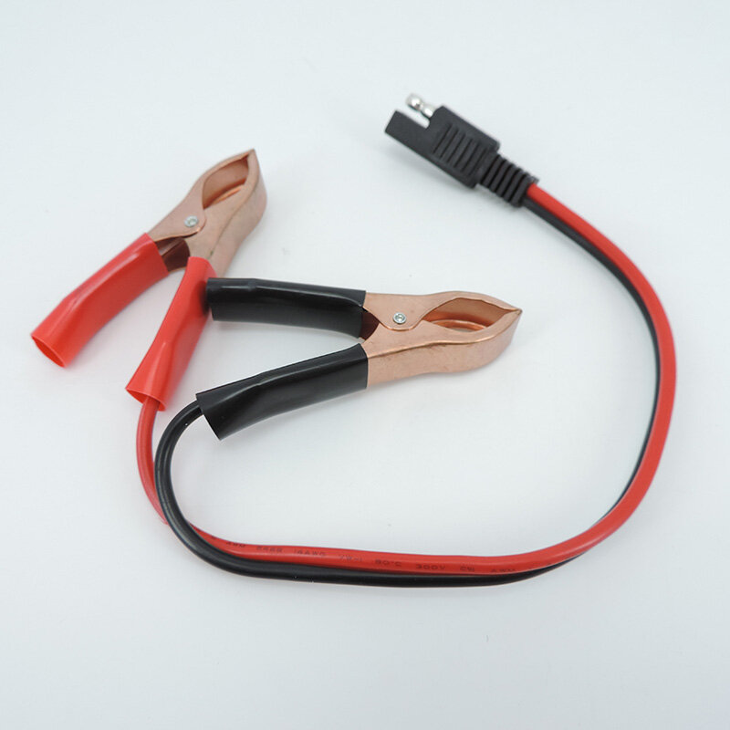 14AWG 36CM 2Pin SAE Quick Disconnect Plug to Battery Alligator Clips Cable Clamps Connectors Cord H2
