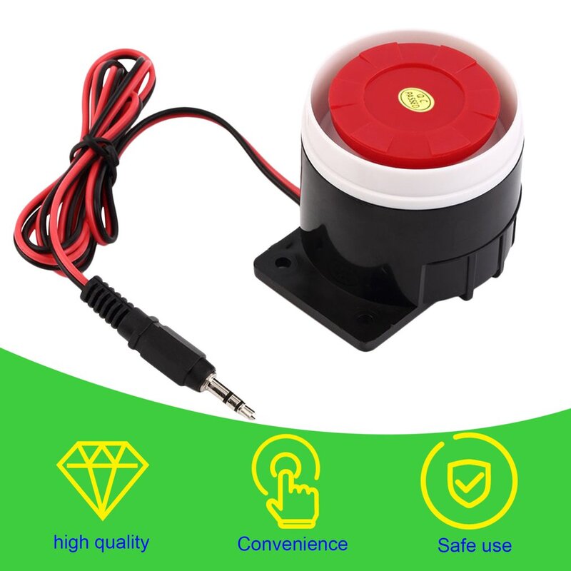 Super Loud 120dB Sound Alarm System Compact DC 12V Indoor Siren Durable Wired Mini Horn Siren For Home Security