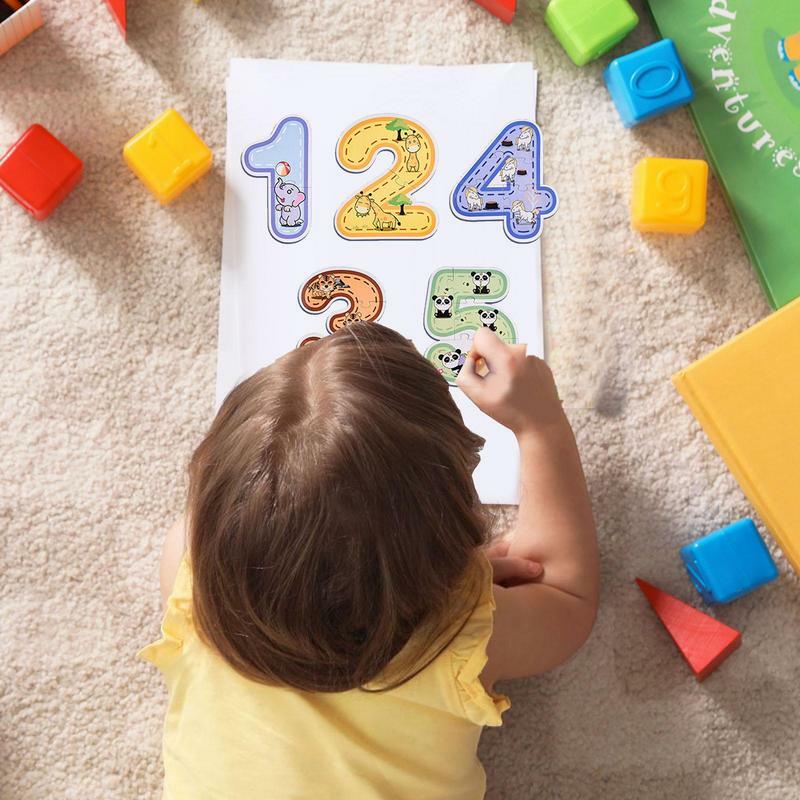Leone nitive-Kit de puzzles Montessori pour enfants, jouet coloré, cadeau pour enfants, apprentissage alth, diverses saillies