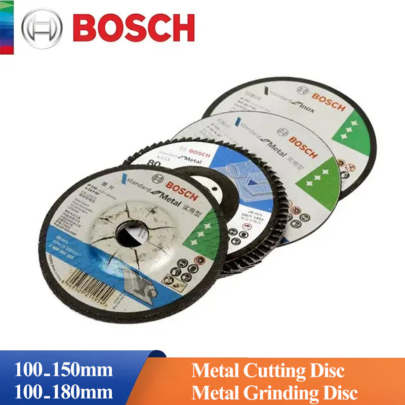 Bosch-Disco de corte de metal durável, discos de lixamento e moagem, rebarbadora, cortar rodas, 100mm, 105mm, 125mm, 150mm, 180mm