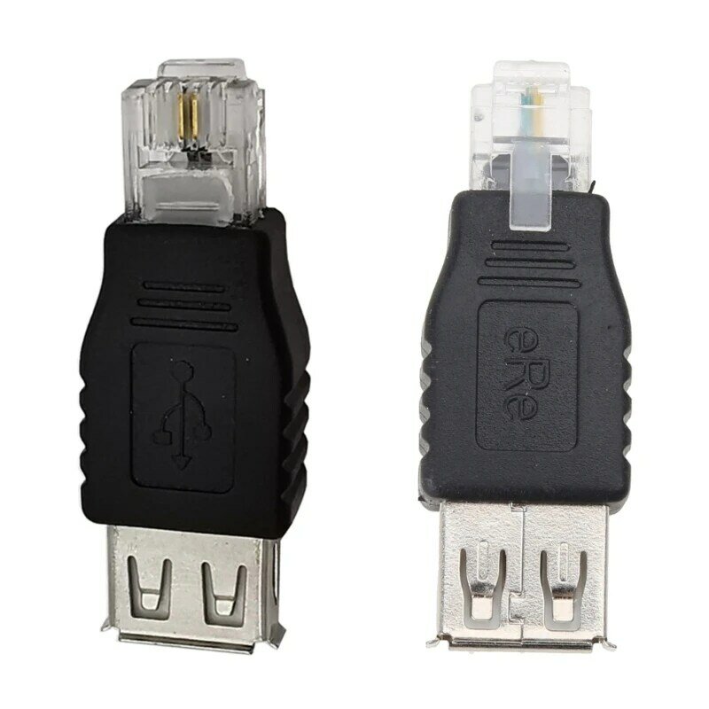 Adaptor USB A Jantan RJ11 Konektor 6P2C Transfer USB Steker Jaringan LAN Konverter Lan Ethernet