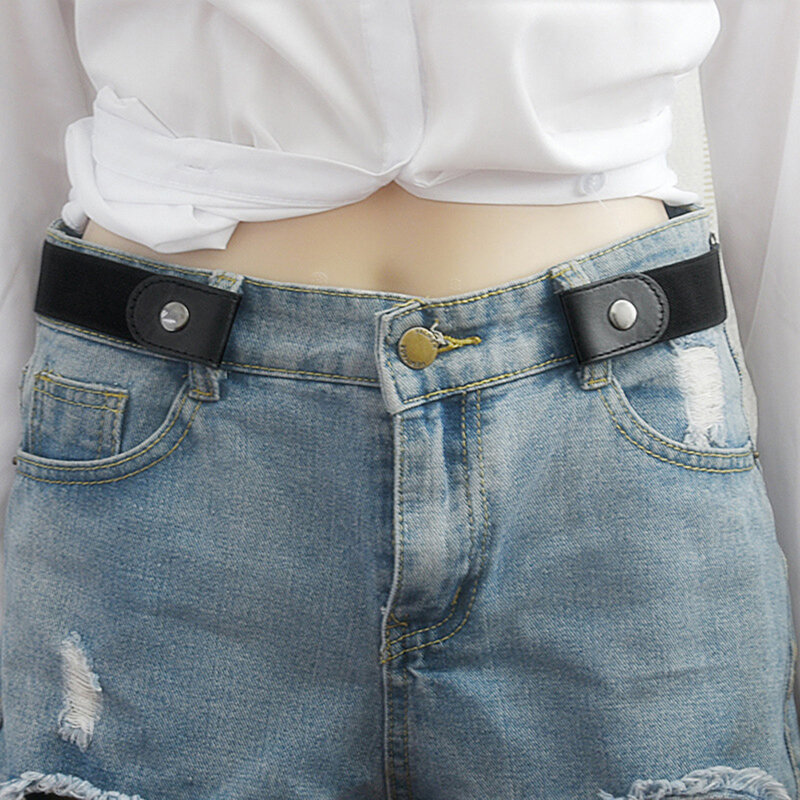 Women Elastic lazy belt ladies no buckle belt jeans dress elastic belts female male Invisible and seamless belt