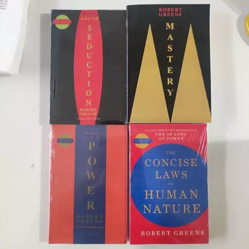 4 Books Set By Robert Greene The Concise 48 Laws Of Power; The Concise Laws of Human Nature; The Art of Seduction & Mastery: War