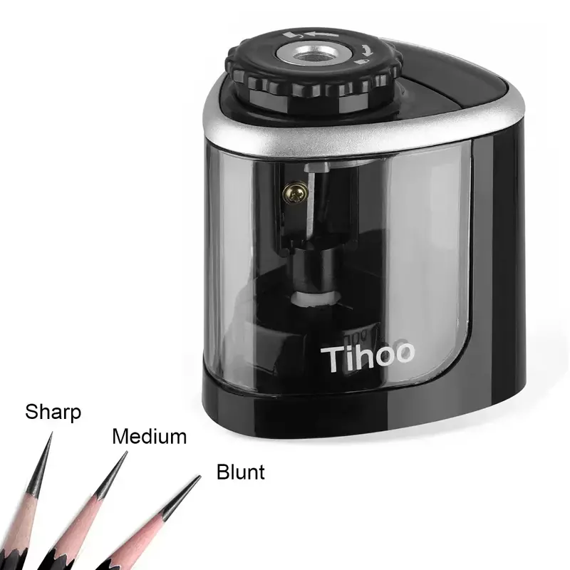 Electric Auto Pencil Sharpener Safe Student Helical Steel Blade Supplies for Artists Kids Adults Colored Pencils Diameter 6-8mm