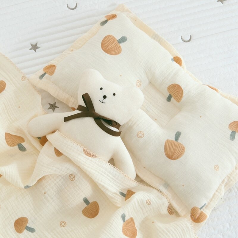 Y1UB Poduszka dla niemowląt dla noworodków Łóżko bawełniane Akcesoria do łóżeczka dziecięcego do dekoracji żłobków