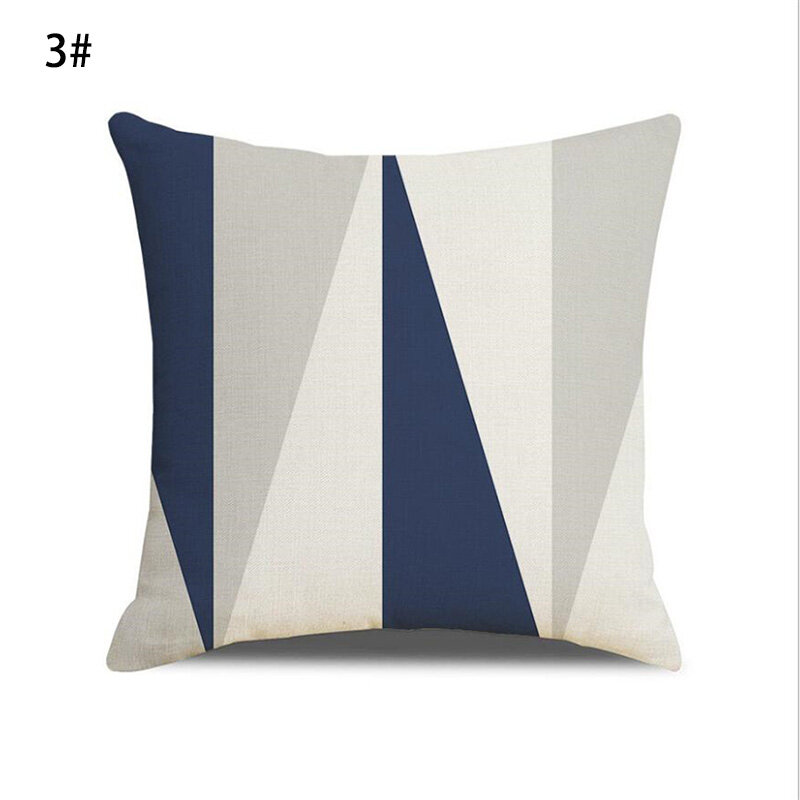 45x45CM poliestere blu Navy motivo geometrico fodera per cuscino decorazioni per la casa federa per divano soggiorno