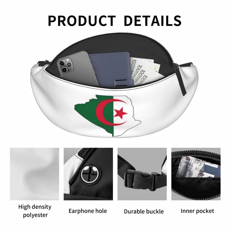 Algeria Vlag Kaart Kruis Borst Tas Merchandise Mannen Vrouwen Straat Buste Diagonale Tassen