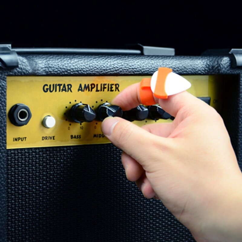 Untuk gitar Bass elektrik akustik alat bantu penutup jari pegangan Pick gitar gitar plectrum gitar Pick Finger Cots