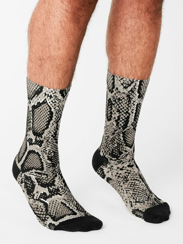 Носки из кожи питона, со змеиным узором, чулки до лодыжки, хлопковые носки для женщин и мужчин