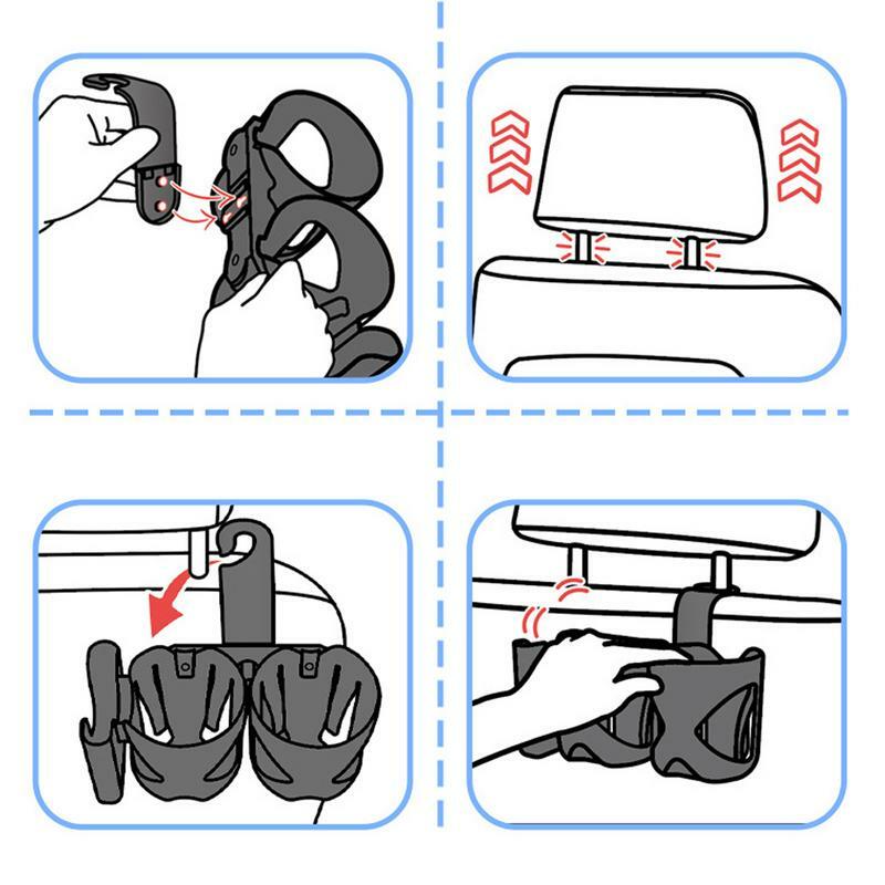 Car Headrest Cup Holder Car Headrest Storage Box With Phone Storage Slot Car Seat Back Organizer Rear Seat For Road Trip