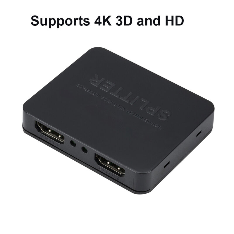 Répartiteur Compatible HDMI 4K, Commutateur HD, 1 Entrée, 2 Sorties, Distributeur Vidéo, Amplificateur, Affichage Touriste pour HDTV Box, Moniteur, Projecteur, Ordinateur Portable