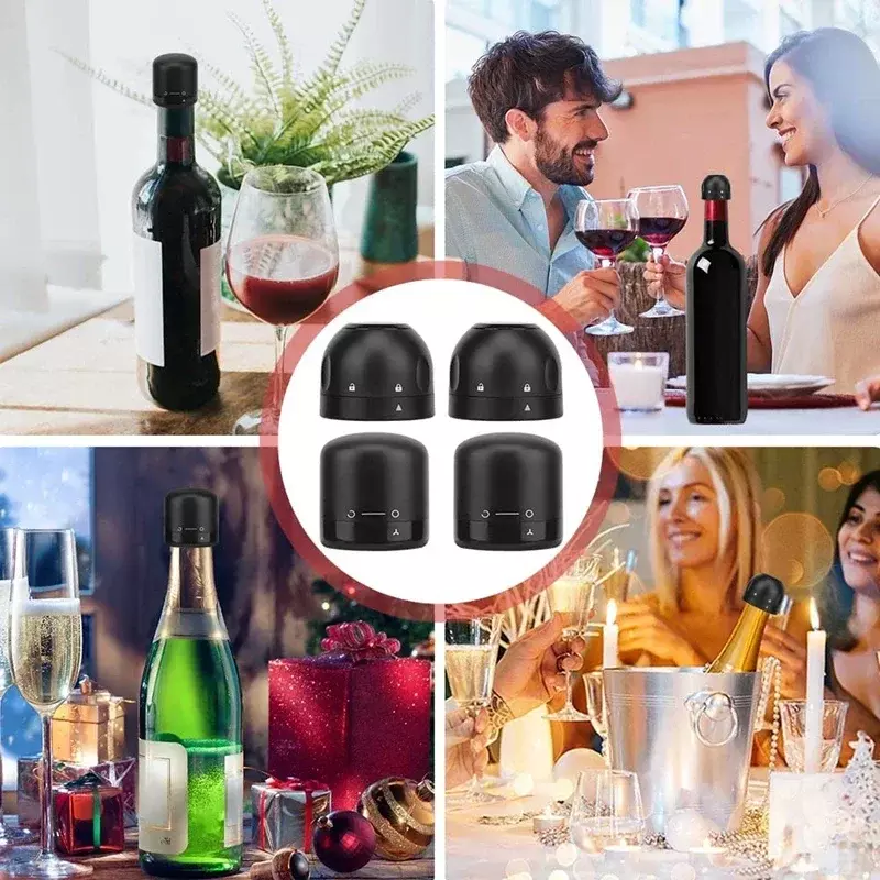 2/1PCS Vacuum Wine Bottle Stopper Reusable Bar Accessories Silicone Sealing Champagne Cork Kitchen Home Brewing & Wine Making