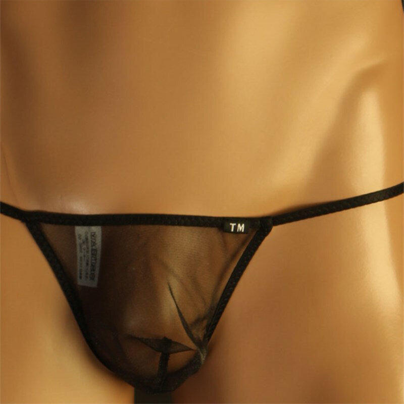 Herren ultra dünne Tasche Tanga sexy G-Strings transparente Unterhose atmungsaktive Shorts Mesh Homosexuell T-Back Unterwäsche sinnliche Dessous