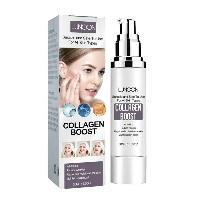 30ml Anti Aging Collagen Boost Serum Blue Pure Hyaluronic Acid Anti Whitening Essence Oil Moisturizer crema viso antirughe