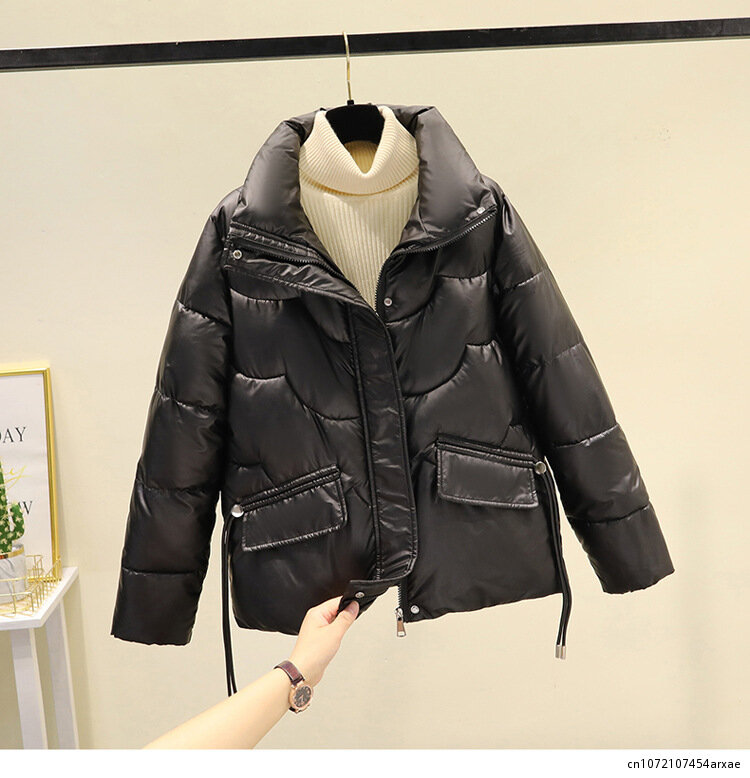 Purple Parkas Women Casual Sweet Cute Thick Winter Clothes Coats Girl Students Loose Warm All-match Ropa Mujer Short Style