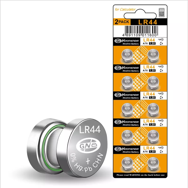AG13 Bateria Alcalina Botão, adequado para luzes LED, Brinquedos, LR44, 1.55V