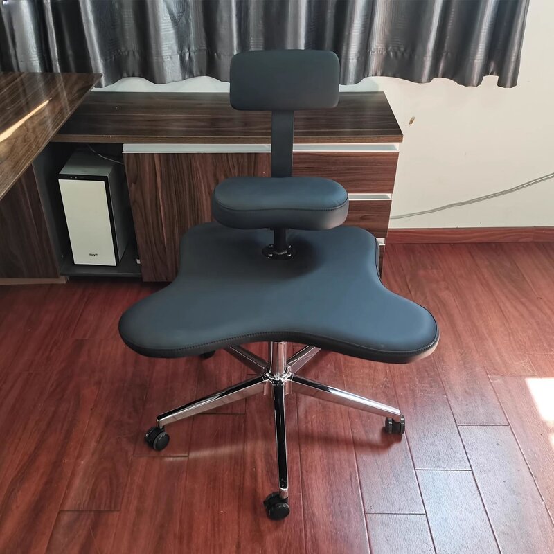 Kursi silang ergonomis, kaki silang dengan roda, rumah atau kantor, kursi berlutut serbaguna, kursi komputer meja dapat disesuaikan