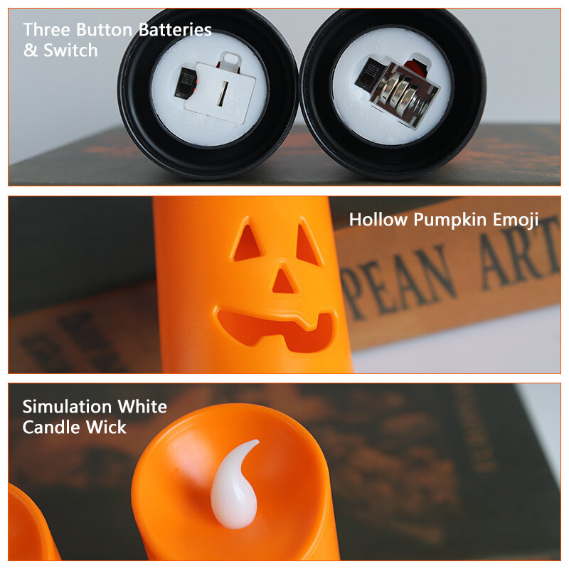 Bougie LED d'Halloween ci-après, Lampe Décorative, Accessoires de ix, Citrouille, Décoration de la Maison