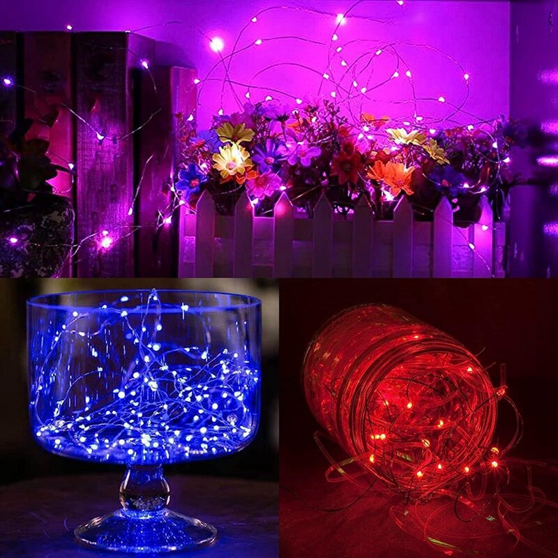 20Pieces String Fairy Lights 20LED 2M Copper Wire Lights Four Colored Button Lights For Wedding Party Christmas With Flash
