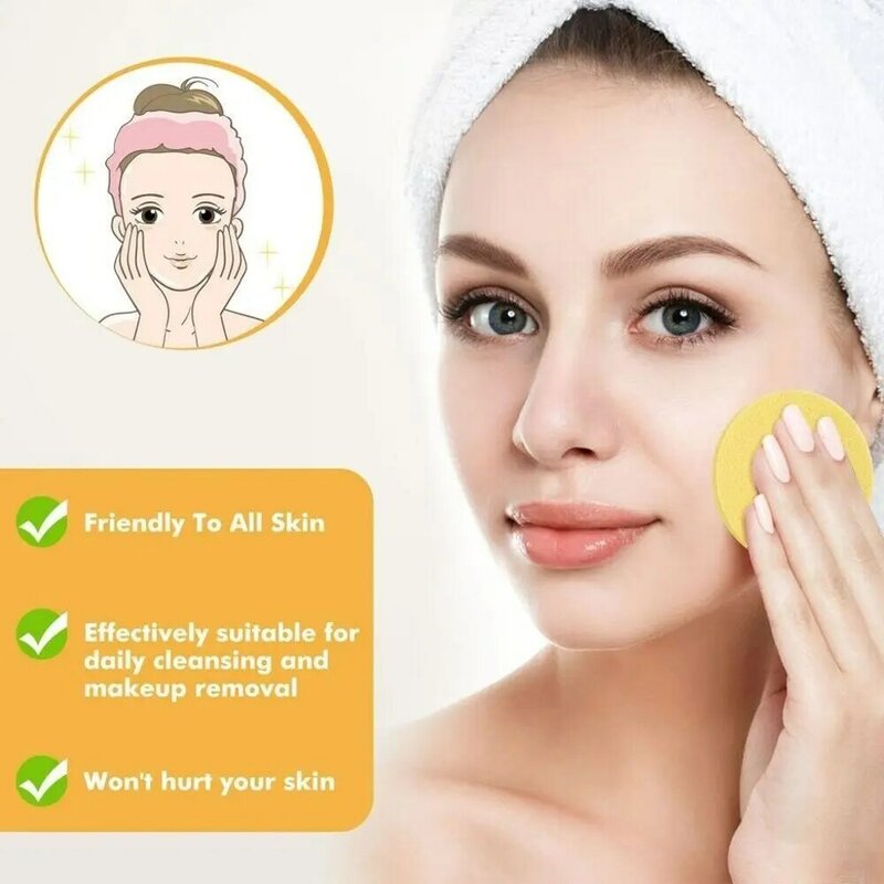 50pcs/Set Facial Sponge Compressed Makeup Removal Face Wash Sponges Spa Pads Exfoliating Cleansing Pad