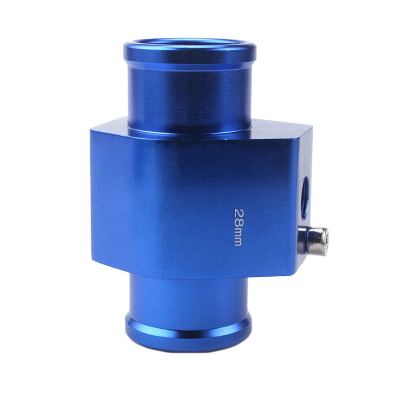 Adaptador de manguera de radiador con abrazaderas, indicador de Sensor de tubería de junta de temperatura de agua de coche Universal, azul, 28mm