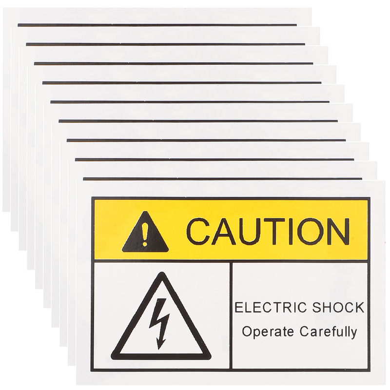 Cerca elétrica adesivos, Note o aterramento adesivo, sinal de precaução, alta tensão, aviso painel elétrico, 10 pcs