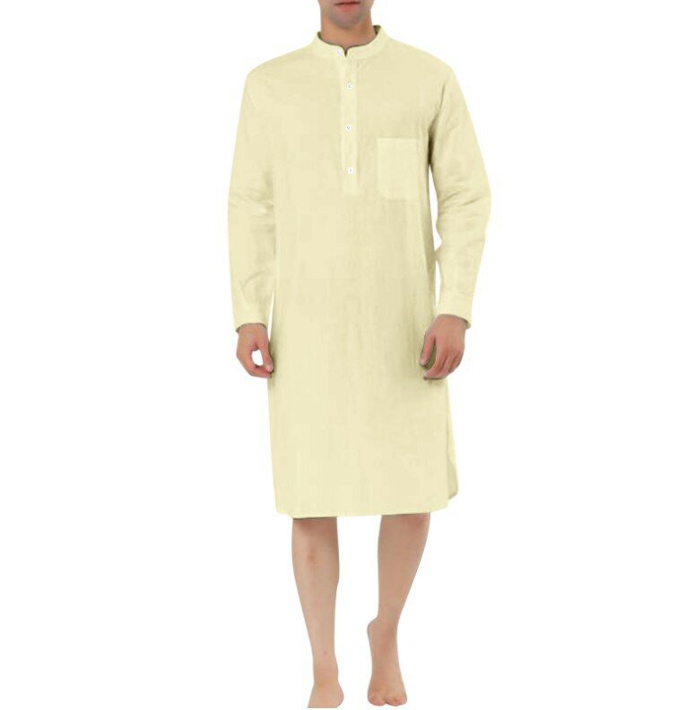 ชุดคลุมคาฟตันของผู้ชายสไตล์มุสลิม, Baju Arab 2024เสื้อคลุมยาวแขนยาว