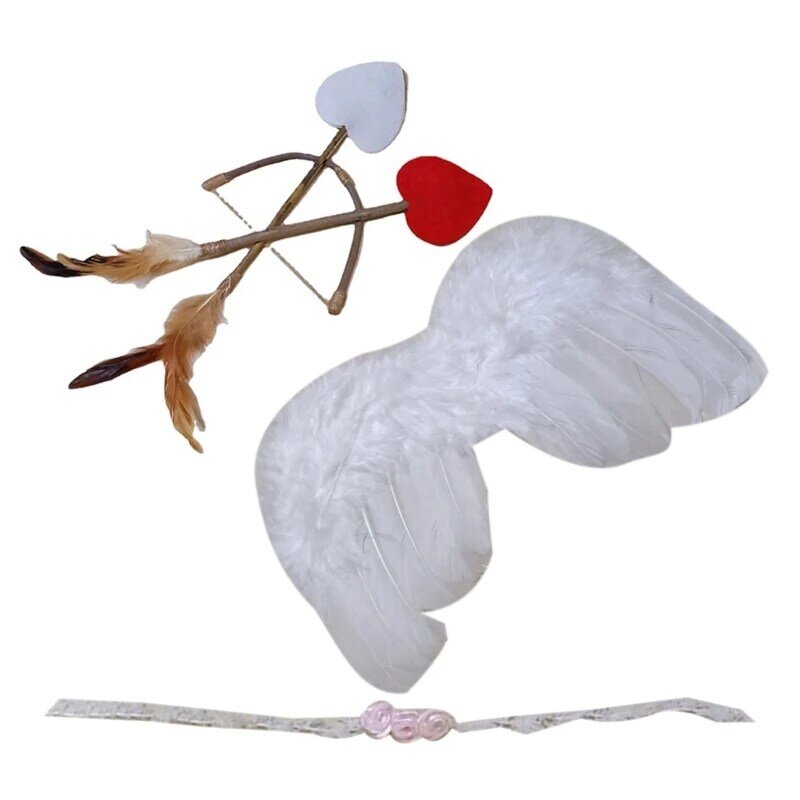 HUYU Angel Cupido kostuumset Cupido boog pijlen pasgeboren baby kostuum set foto rekwisieten