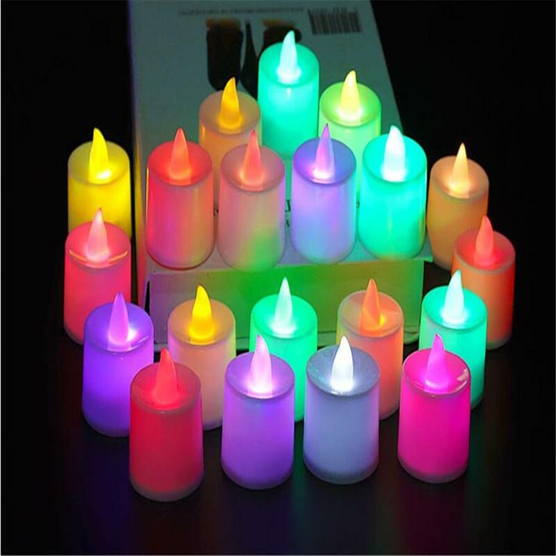 Luz de boda electrónica LED sin llama para fiesta de Halloween, luces románticas, velas falsas, decoraciones para Bar, fiesta, boda