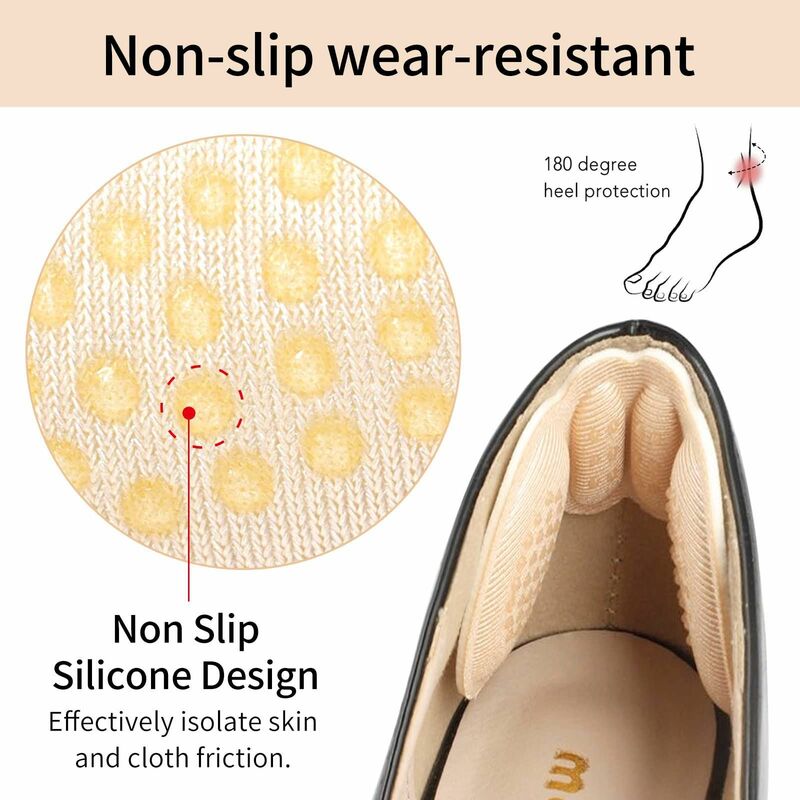 Plantillas adhesivas de tacón alto para el tamaño del zapato, Protector de forro antidesgaste, almohadillas autoadhesivas para aliviar el dolor de talón
