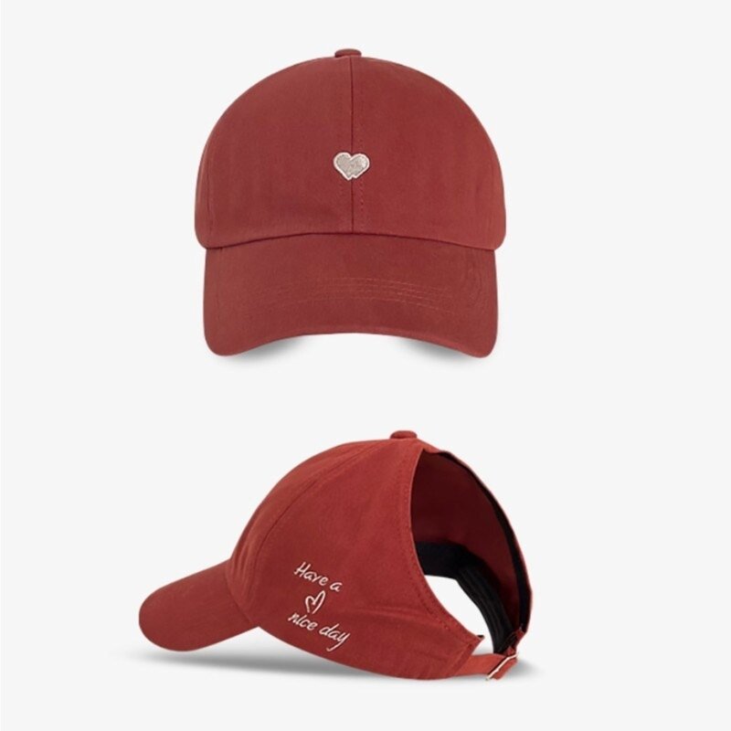 Sunproof Baseball Caps Embroidery Heart Visors Hat for Travel Adult Outdoor Cycling Hiking Summer Half Empty Top Hat