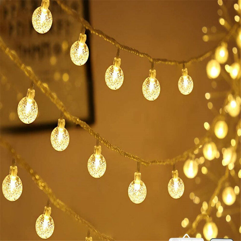 Cadena de luces LED con forma de estrella, luces parpadeantes de 220V, USB, funciona con pilas, decoración de bodas y fiestas de Navidad